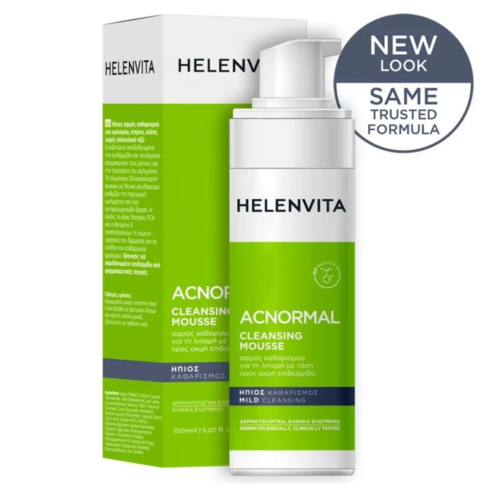 Φωτογραφία προϊόντος: Helenvita ACNormal Cleansing Mousse Αφρός Καθαρισμού για Λιπαρή Επιδερμίδα 150ml