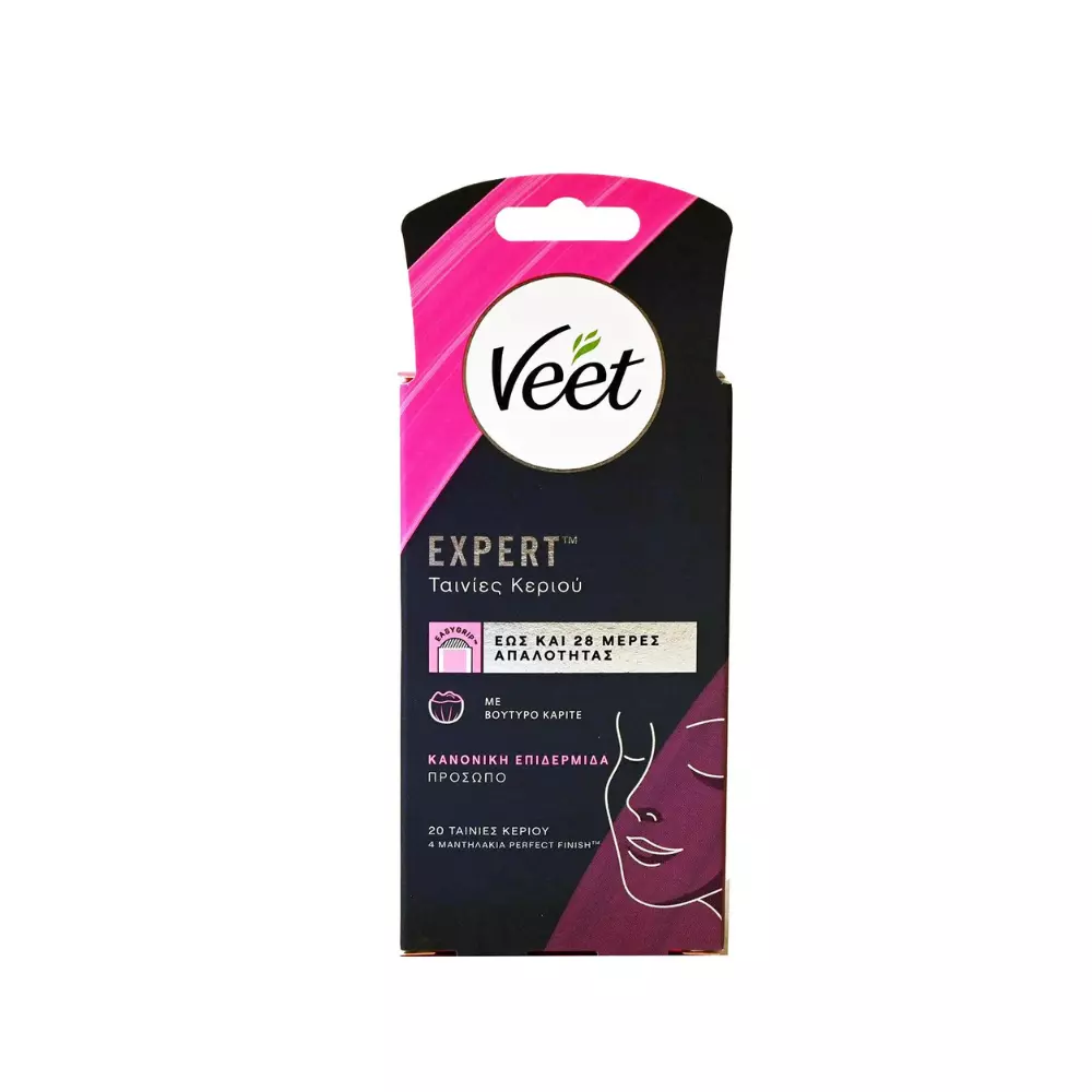 Φωτογραφία προϊόντος: Veet Αποτριχωτικές Ταινίες Προσώπου Για Κανονική Επιδερμίδα 20τεμ