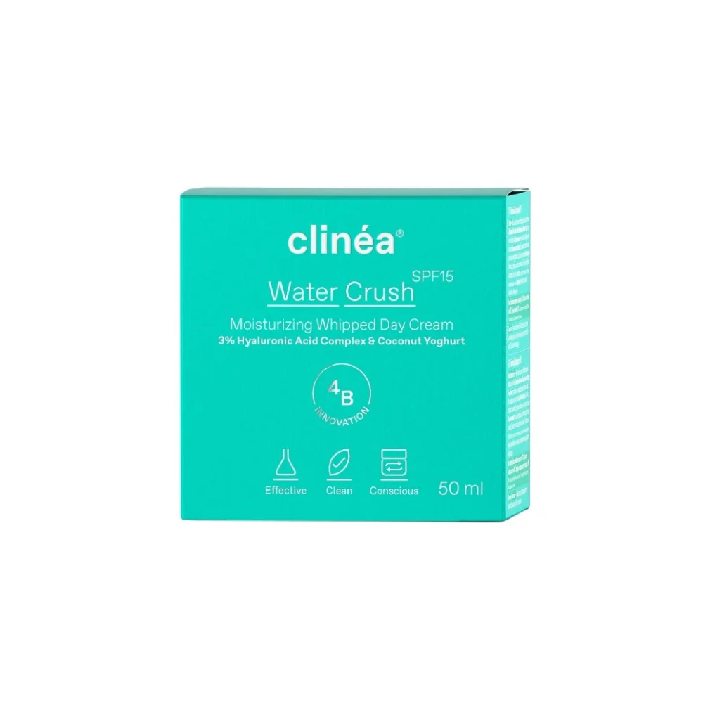Φωτογραφία προϊόντος: Clinea Water Crush 48ωρη Κρέμα Προσώπου Ημέρας με SPF15 για Ενυδάτωση με Υαλουρονικό Οξύ 50ml