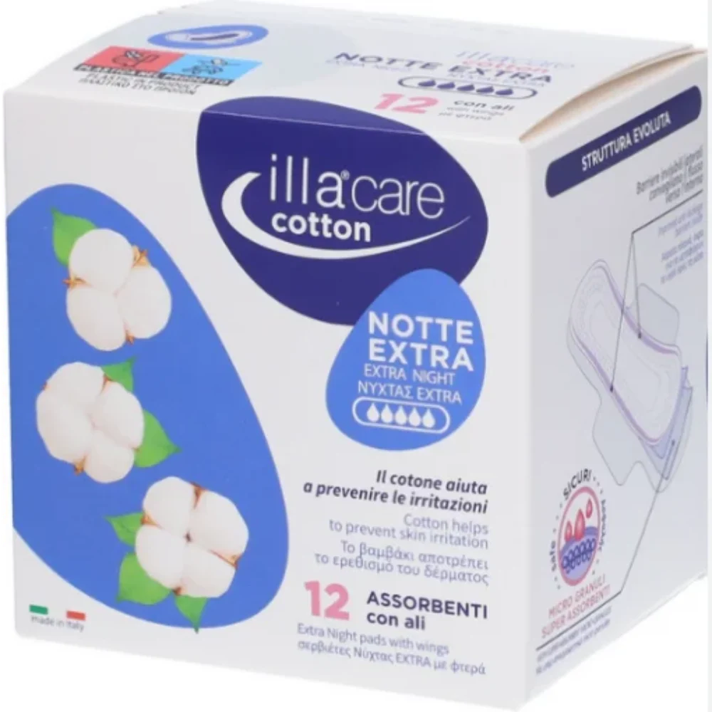 Φωτογραφία προϊόντος: HEALTH PLUS Illa care notte extra σερβιέτες νύχτας extra, 12τμχ