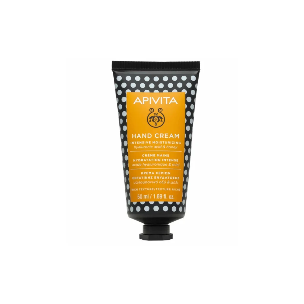 Φωτογραφία προϊόντος: Apivita Hand Cream Κρέμα Χεριών Εντατικής Ενυδάτωσης με Υαλουρονικό Οξύ και Μέλι 50ml