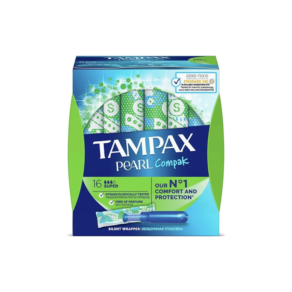 Φωτογραφία προϊόντος: Tampax Ταμπόν Compak Pearl με Απλικατέρ για Αυξημένη Ροή 16τμχ