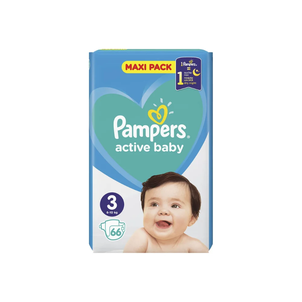 Φωτογραφία προϊόντος: Pampers Active Baby Πάνες Μέγεθος 3 (6-10 kg), 66 Πάνες