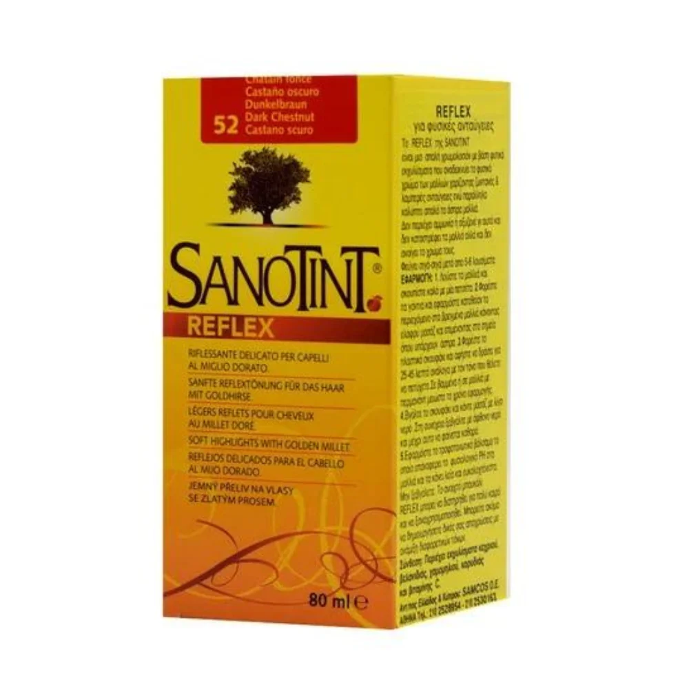 Φωτογραφία προϊόντος: Sanotint Reflex Φυτική Χρωμολοσίον N52 Dark Chestnut/Καστανό Σκούρο 80ml