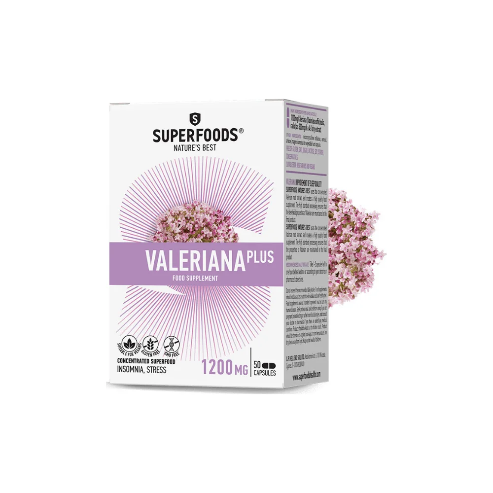 Φωτογραφία προϊόντος: SUPERFOODS Superfoods Valeriana Plus 300mg 50 κάψουλες