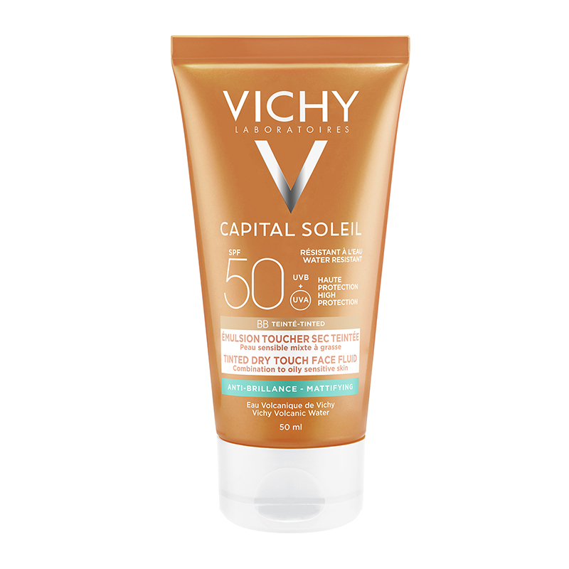 Φωτογραφία προϊόντος: Vichy Ideal Soleil Tinted Dry Touch BB - Αντηλιακή Κρέμα Προσώπου με Χρώμα & Ματ Αποτέλεσμα SPF50 (50ml)