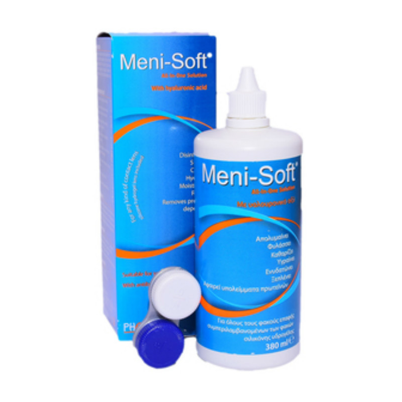 Φωτογραφία προϊόντος: Pharmex Meni-Sept All-In-One Solution Υαλουρονικό Οξύ Διάλυμα Καθαρισμού για Όλους τους Φακούς Επαφής 380ml