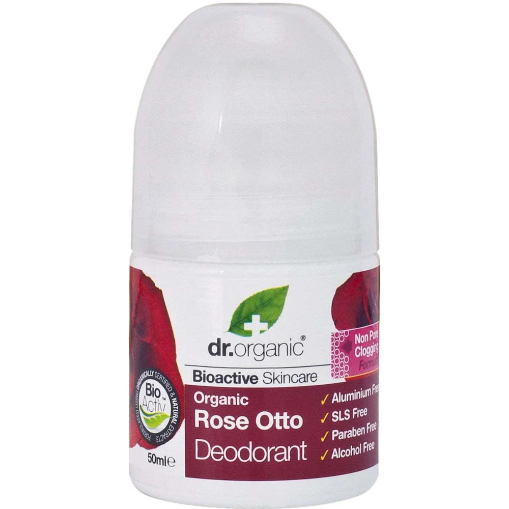 Φωτογραφία προϊόντος: Dr. Organic Rose Otto Φυσικό Αποσμητικό σε Roll-On Χωρίς Αλουμίνιο 50ml
