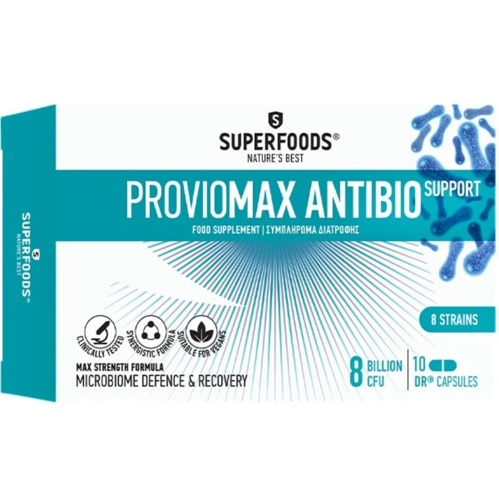 Φωτογραφία προϊόντος: Superfoods Proviomax Antibio Support 8 δισ. CFU – 10 κάψουλες