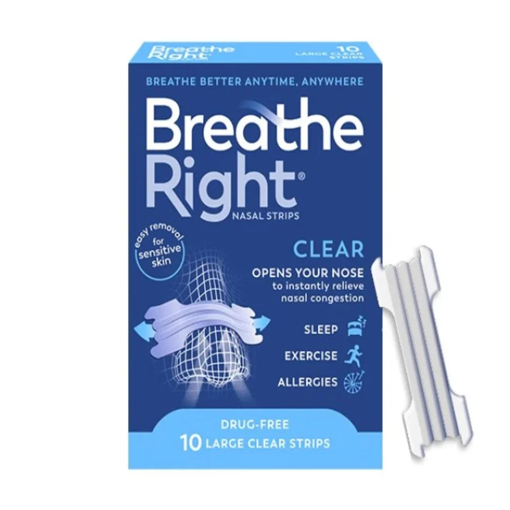 Φωτογραφία προϊόντος: Breath Right Clear διάφανες ρινικές ταινίες Medium, 10 ταινίες