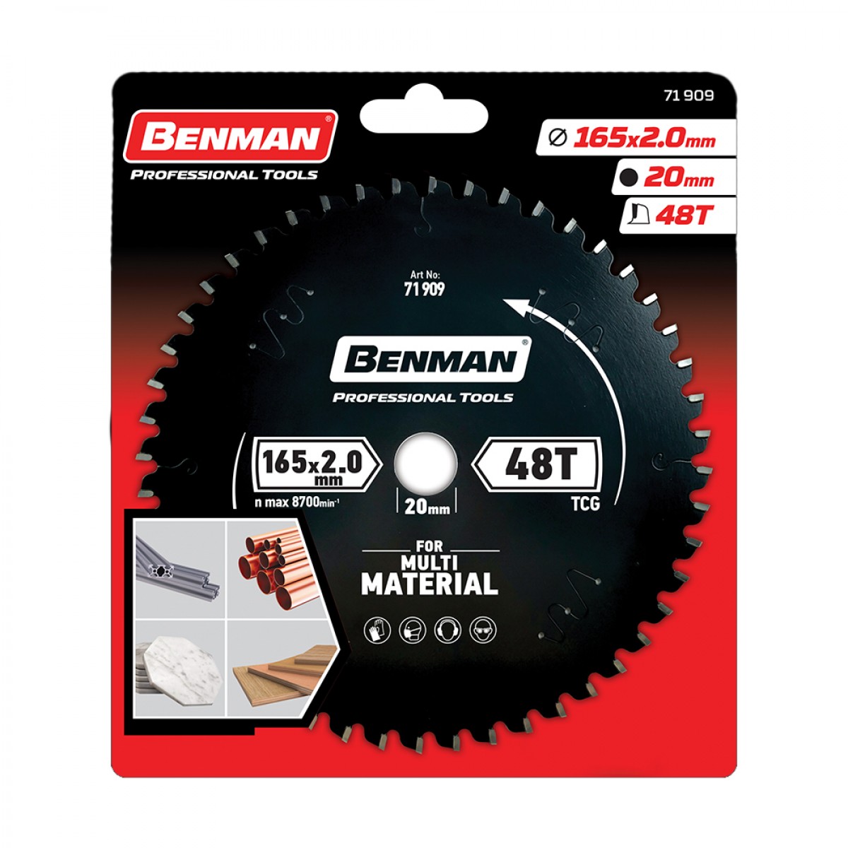 Φωτογραφία προϊόντος: ΠΡΙΟΝΟΔΙΣΚΟΣ MULTI MATERIAL 165mm / 20mm (71901) BENMAN