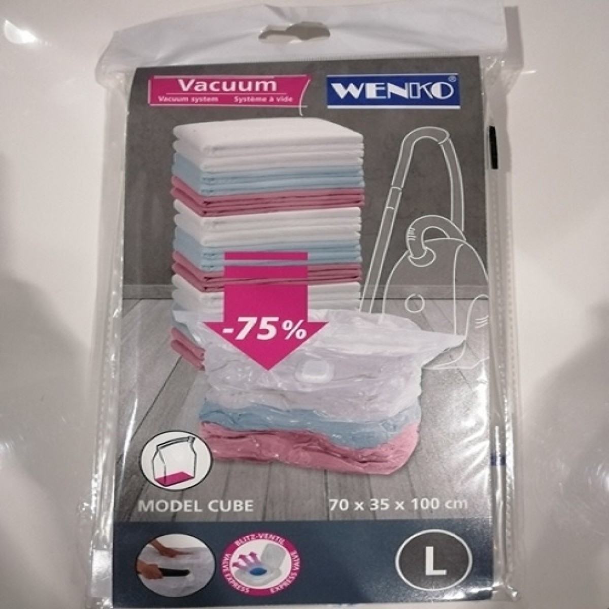 Φωτογραφία προϊόντος: WENKO ΣΑΚΟΣ VACUUM CUBE L 70x35x100cm (379266121)