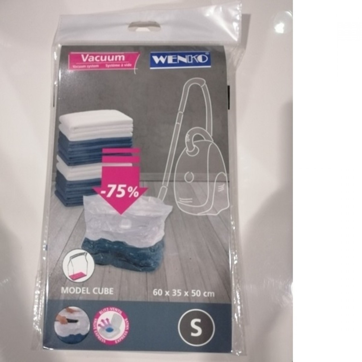 Φωτογραφία προϊόντος: ΣΑΚΟΣ ΡΟΥΧΩΝ VACUUM CUBE S 60x35x50cm WENKO 379265121