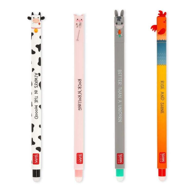 Φωτογραφία προϊόντος: Legami Milano Erasable Farm Sweet Farm Στυλό Gel 0.7mm 4τμχ (EPSETKIT11)