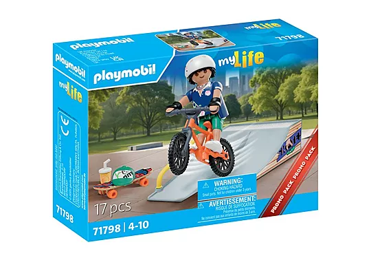 Φωτογραφία προϊόντος: Playmobil Αγόρι με Skateboard και Ποδήλατο (71798)