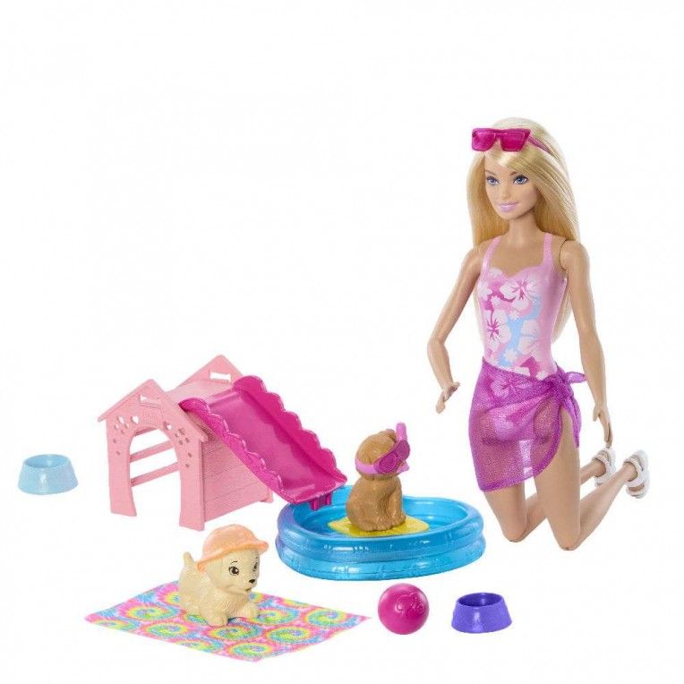 Φωτογραφία προϊόντος: Mattel Barbie Pool Party Με Κουταβάκια (JBF35)