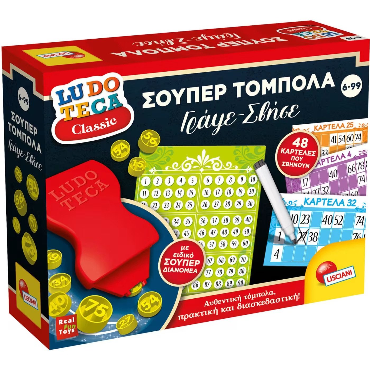 Φωτογραφία προϊόντος: Real Fun Toys Επιτραπέζιο Lisciani Σούπερ Τόμπολα Γράψε-Σβήσε (102686)