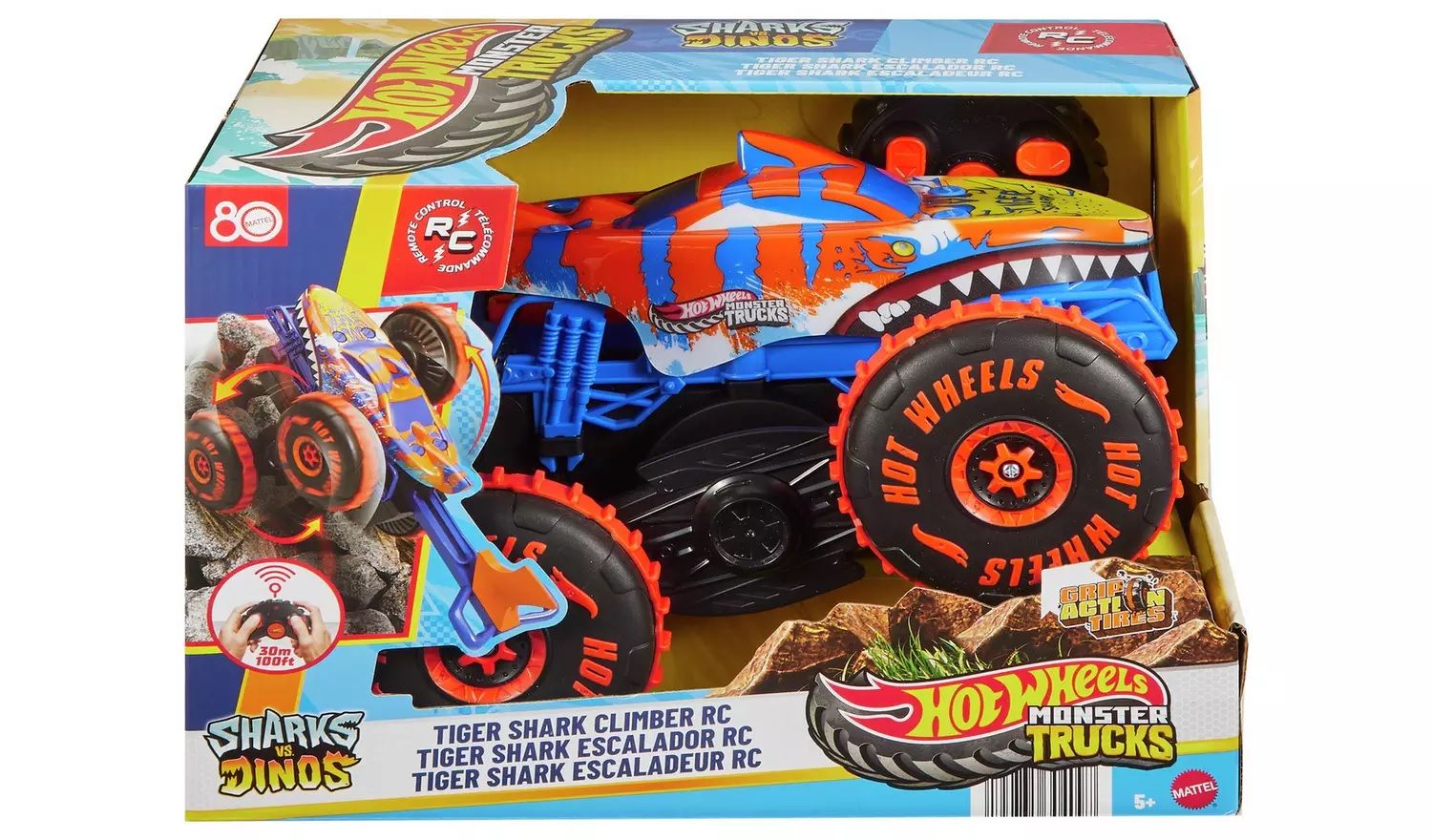 Φωτογραφία προϊόντος: Mattel Hot Wheels RC Monster Trucks Tiger Shark Που Σκαρφαλώνει 1:15 (JFR39)