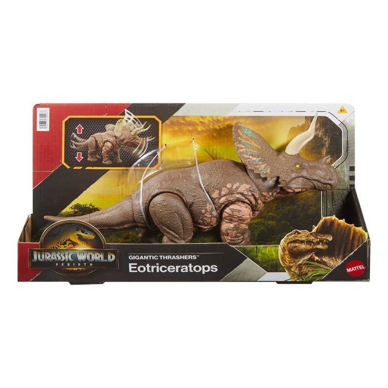 Φωτογραφία προϊόντος: Mattel Jurassic World Rebirth Δεινόσαυροι με Κινούμενα Μέλη, Λειτουργία Επίθεσης και Ήχους Eotriceratops (JGB93)