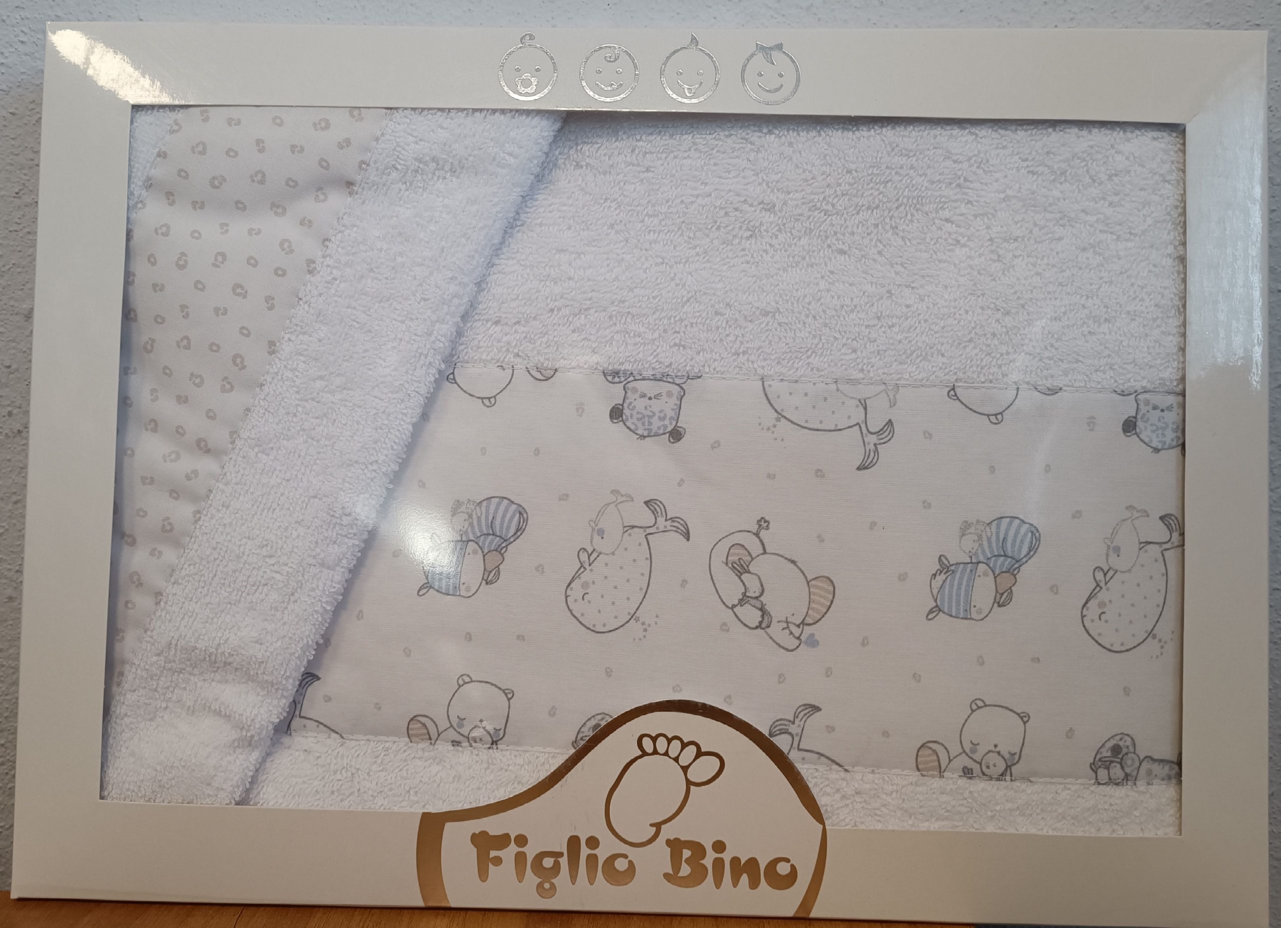 Φωτογραφία προϊόντος: Figlio Bino Figlio Πετσέτα Σετ Λουτρού Χειρός Αρκουδάκια Λευκό (L-100-N)