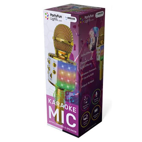 Φωτογραφία προϊόντος: PartyFun Lights Party Μικρόφωνο Με Φώτα Και Ήχους Χρυσό (86533)