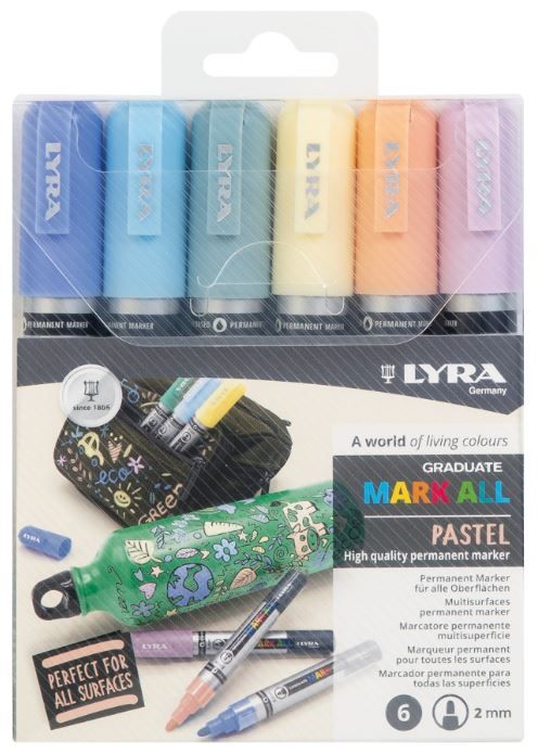 Φωτογραφία προϊόντος: Lyra Graduate Mark All Μαρκαδόροι 2mm - Pastel Χρώματα Σετ 6 τμχ (006821065)