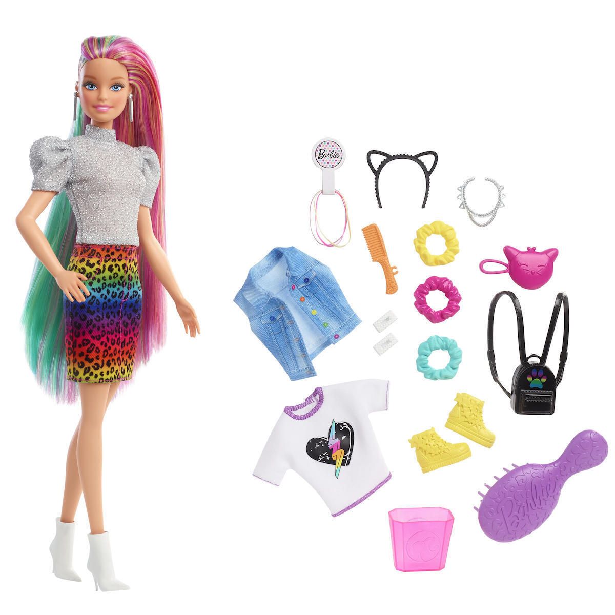 Φωτογραφία προϊόντος: Mattel Barbie Leopard Rainbow Hair (GRN80)
