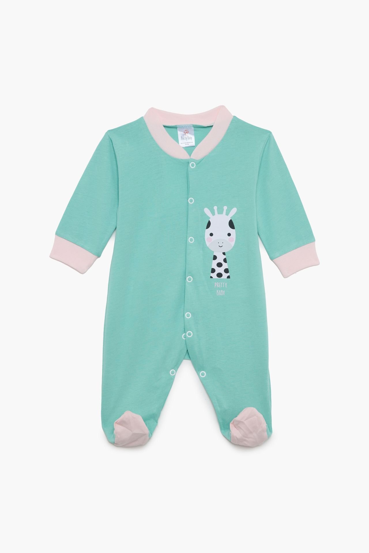 Φωτογραφία προϊόντος: Pretty baby Eleten New Born Φορμάκι Giraffe Φυστικί/Ροζ (32977-01-68)