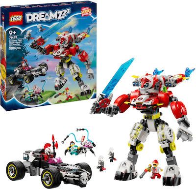 Φωτογραφία προϊόντος: LEGO Dreamzzz Cooper’s Tiger Mech And Zero’s Hot Rod Car (71497)