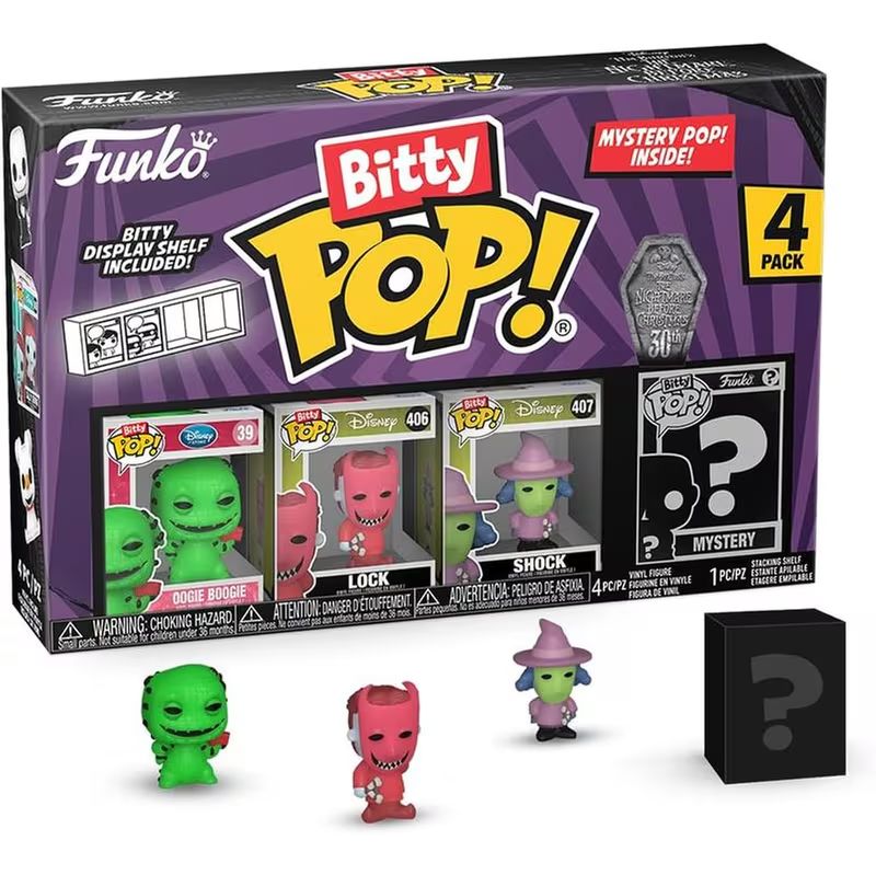 Φωτογραφία προϊόντος: Funko Pop! Funko Bitty Pop 4-Pack Disney Nightmare Before Christmas 30th Oogie Boogie, Lock, Shock and Mystery Chase 4-Pack (73019)
