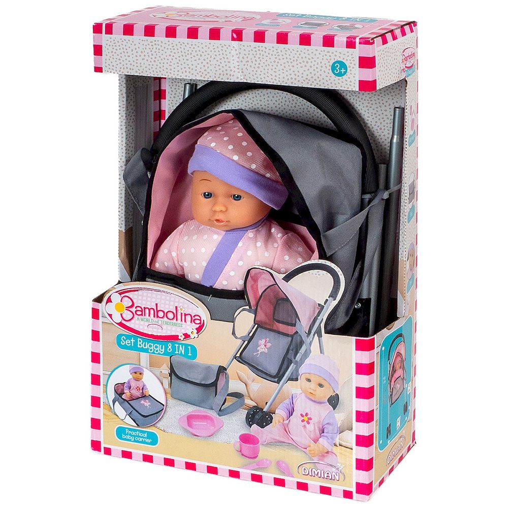 Φωτογραφία προϊόντος: Just Toys Κούκλα Βambolina Amore 29 εκ. Και Καρότσι Με Αξεσουάρ (BD2118)