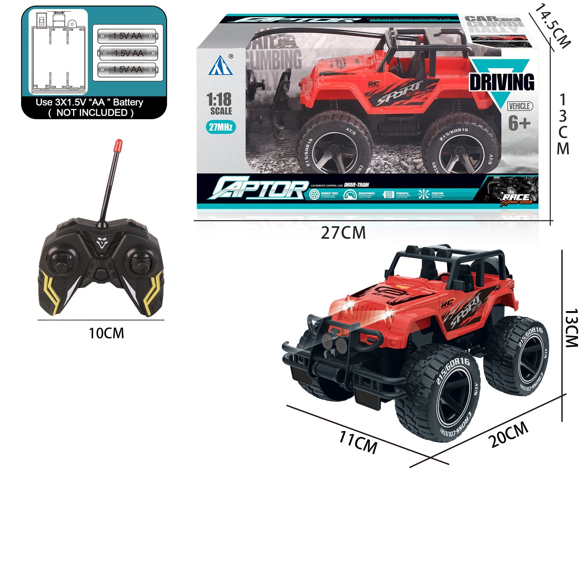 Φωτογραφία προϊόντος: Blue Toys R/C Αυτοκίνητο Jeep Με Φώτα (MKO607889)