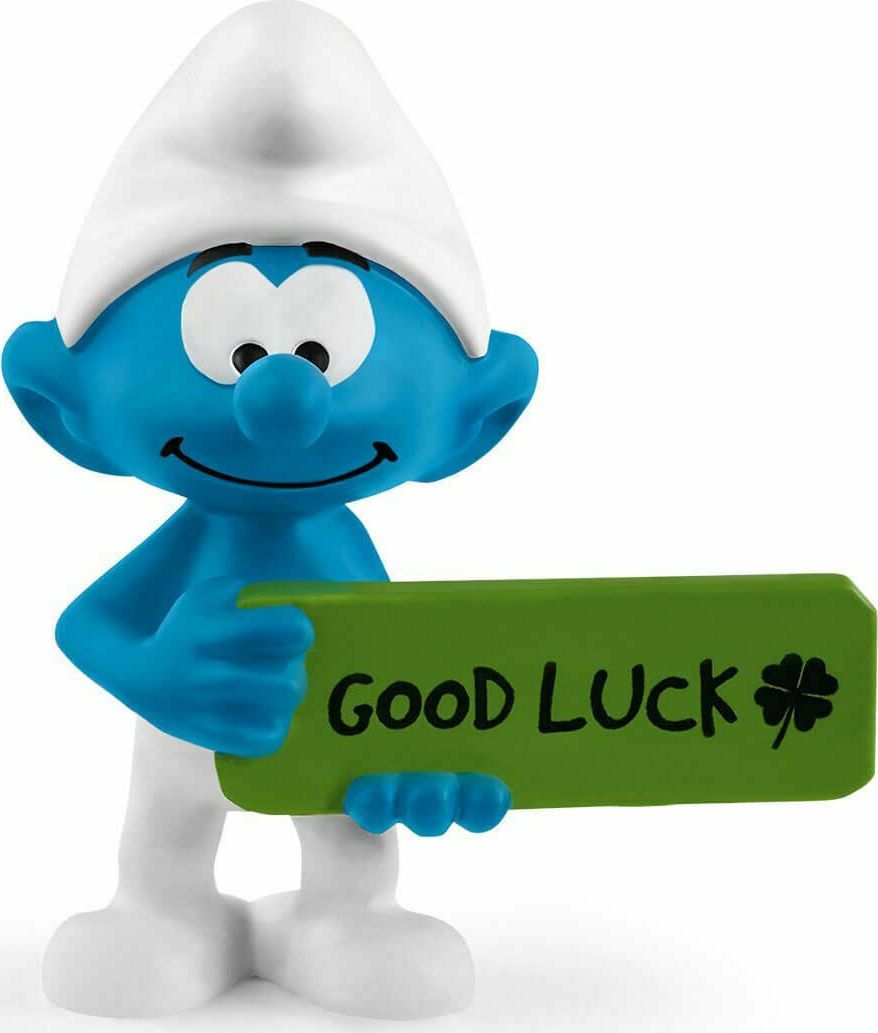 Φωτογραφία προϊόντος: Schleich Μινιατούρα Smurfs Στρουμφάκι Με Πινακίδα "Good Luck" (SCH20829)