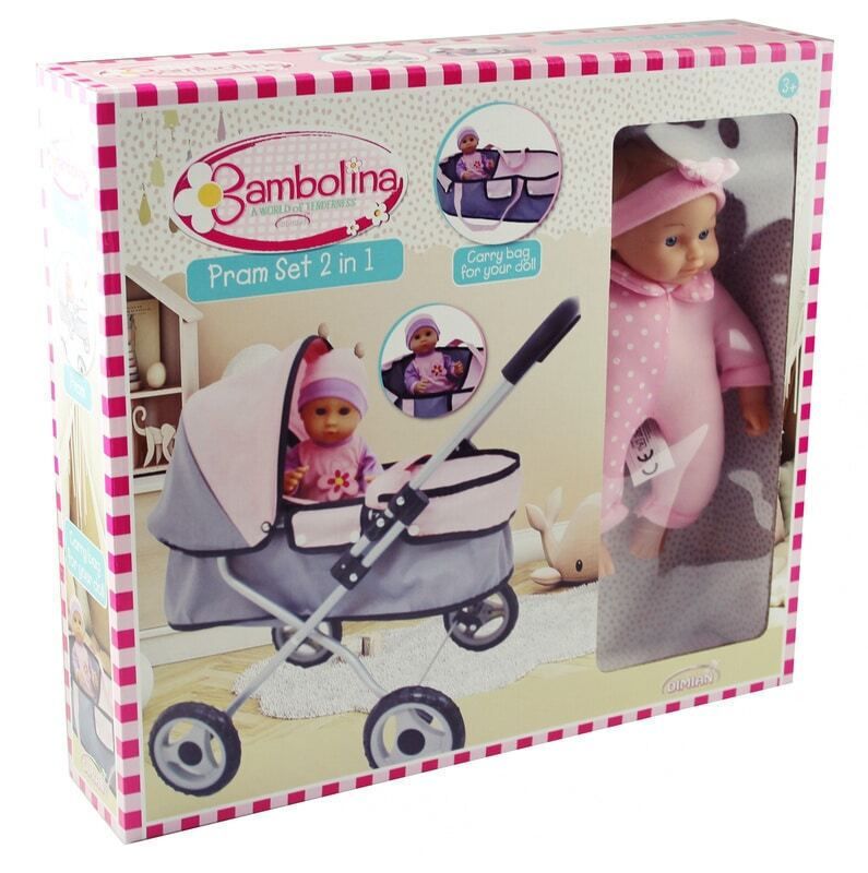 Φωτογραφία προϊόντος: Just Toys Κούκλα Βambolina Amore Καρότσι Σετ 2 Σε 1 Κούκλα 36 εκ. (BD2113)
