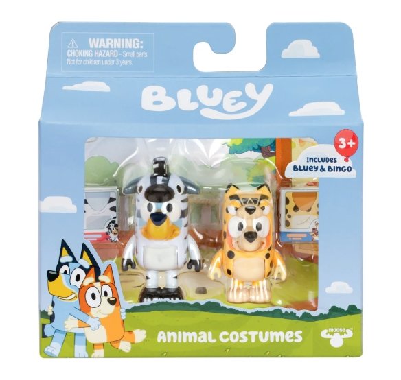Φωτογραφία προϊόντος: Giochi Preziosi Bluey Φιγούρα 2 Pack Bluey Solid Animals Costumes (BLY88000)