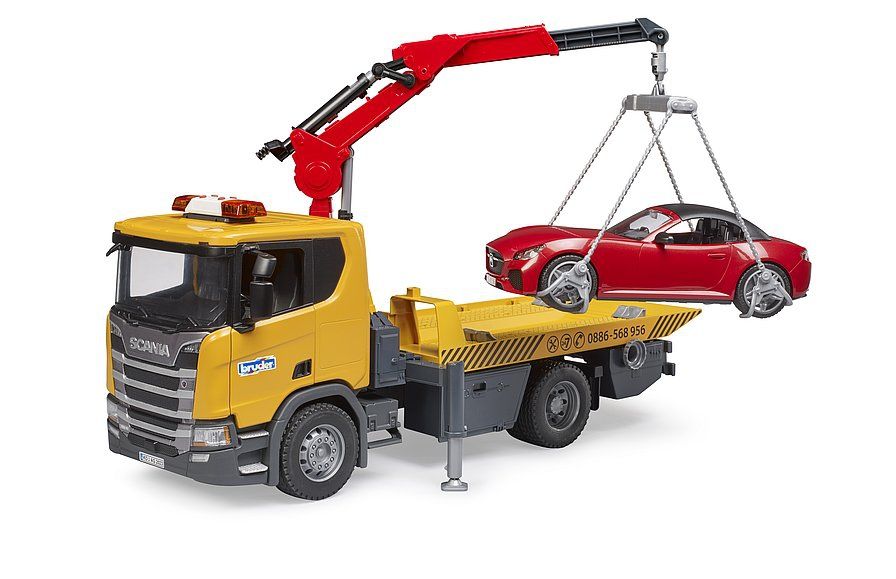 Φωτογραφία προϊόντος: Bruder Φορτηγό Scania Super 560R Oδικής Bοήθειας με Aυτοκίνητο (BR003552)