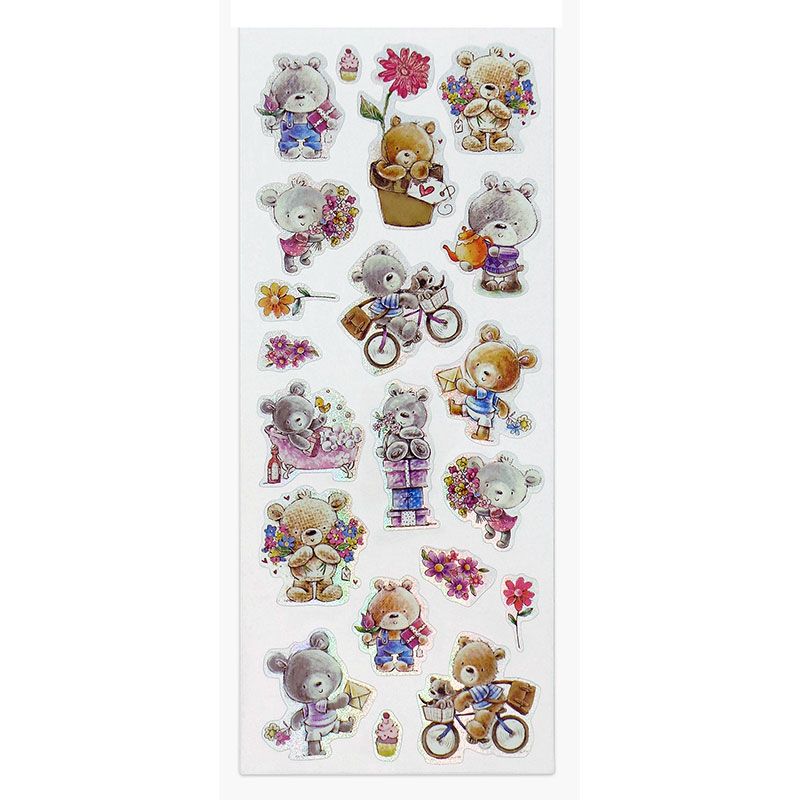 Φωτογραφία προϊόντος: Exas Αυτοκόλλητα Stickers 929 Cute Bear Silver 31x11 cm (145929000)
