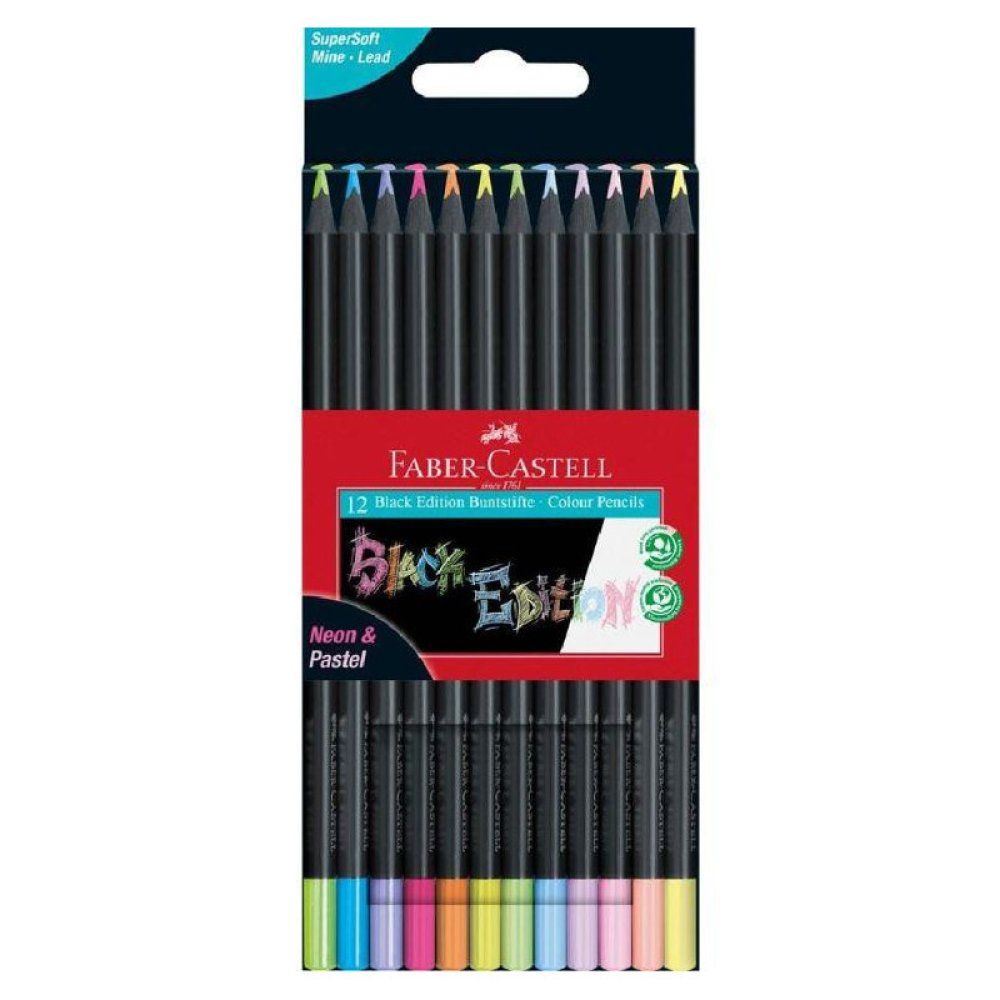 Φωτογραφία προϊόντος: Faber-Castell Faber Castell Ξυλομπογιές Black Edition Neon/Pastel 12τμχ (12310564)