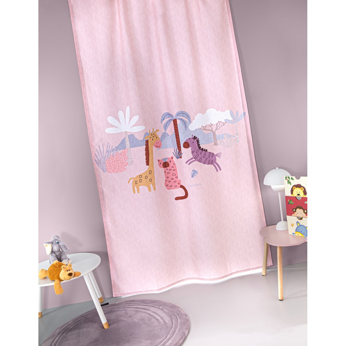 Φωτογραφία προϊόντος: Παιδική Κουρτίνα Guy Laroche Bebe Jungle Pink 145x270