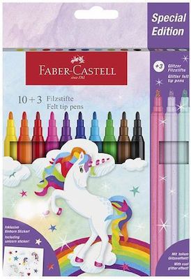 Φωτογραφία προϊόντος: Faber-Castell Faber Castell Μαρκαδόροι Μονόκερος Σετ 10+3 + Αυτοκόλλητα (12310991)