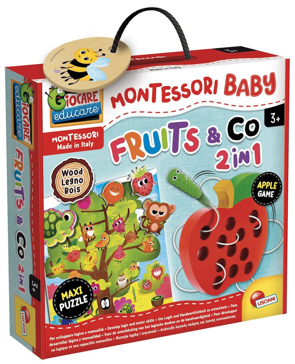 Φωτογραφία προϊόντος: Real Fun Toys Επιτραπέζιο Montessori Baby Wood Fruits And Go 2 in 1 (92260)
