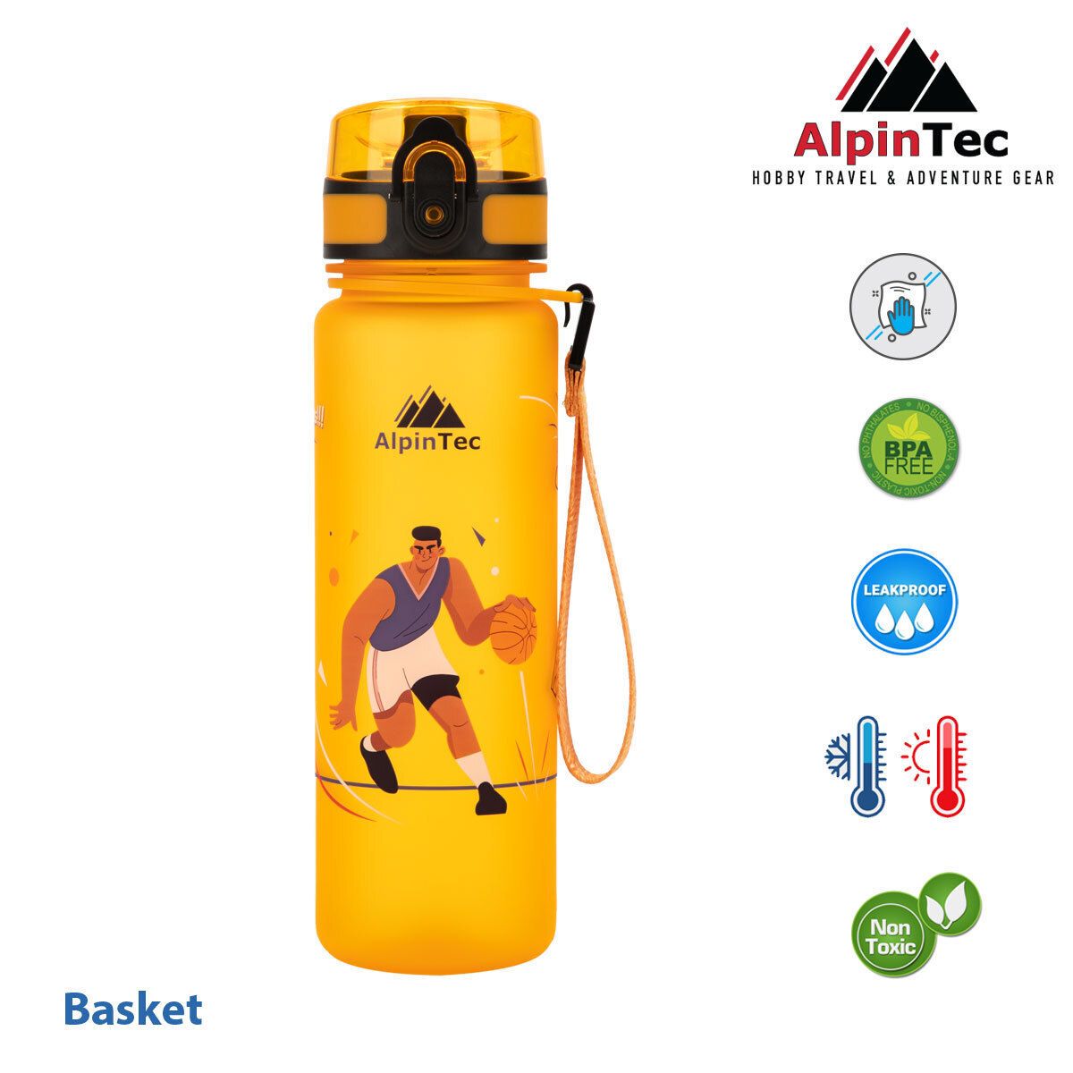 Φωτογραφία προϊόντος: AlpinPro Παγούρι Kids 500ml Σιλικόνης με Καλαμάκι Glow Blue Basket (C-500DOR-BSK)