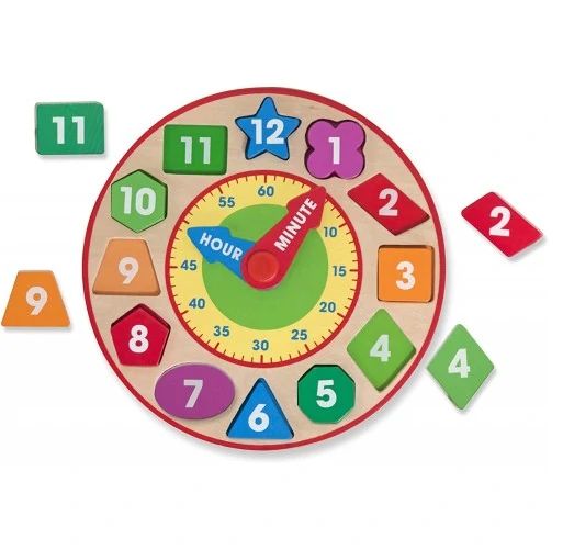 Φωτογραφία προϊόντος: Melissa &amp; Doug Melissa and Doug Ξύλινο ρολόι ταξινόμησης - Χρώματα και σχήματα (18593)