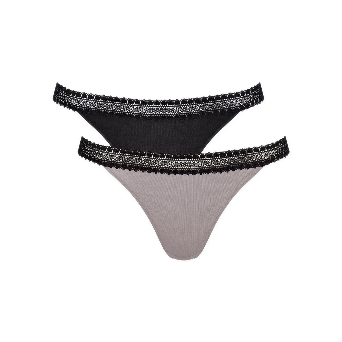 Φωτογραφία προϊόντος: Sloggi Γυναικείο Slip GO Ribbed H Tanga - Διπλό Πακέτο, Χρώμα Μαύρο-Γκρι