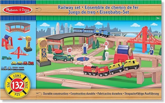 Φωτογραφία προϊόντος: Melissa &amp; Doug Melissa and Doug Ξύλινο Σετ Σιδηροδρομικός Στάθμος (10701)