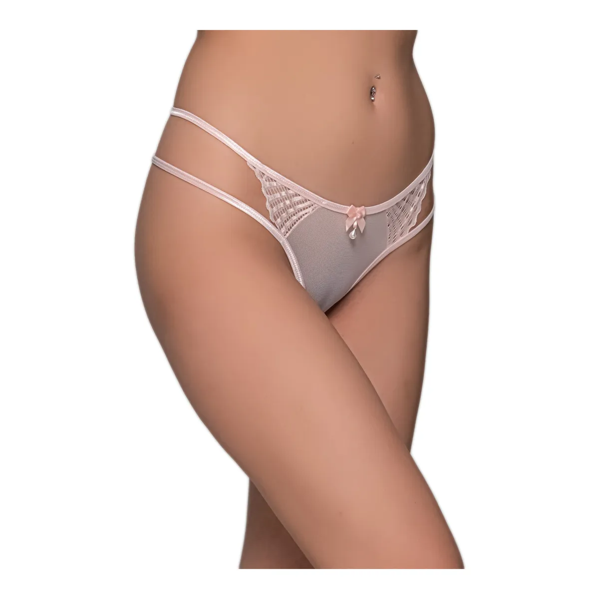 Φωτογραφία προϊόντος: Milena Γυναικείο String με Τούλι & Δαντέλα Βεντάλια, Χρώμα Ροζ