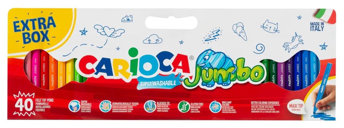 Φωτογραφία προϊόντος: Carioca Μαρκαδόροι Jumbo 40τμχ Special Box (133012040)