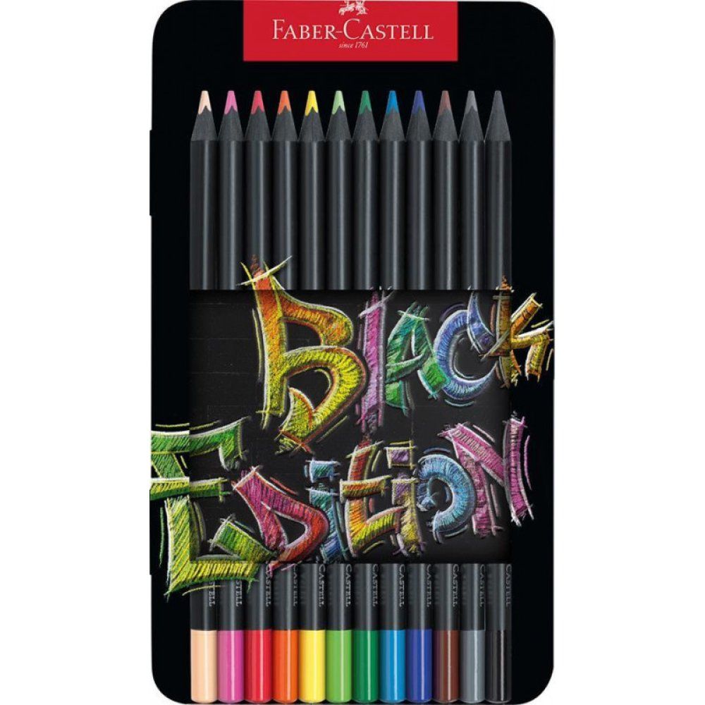 Φωτογραφία προϊόντος: Faber-Castell Ξυλομπογιές Faber Castell Black Edition (12 Τεμάχια) Μεταλλική Κασετίνα (12310567)