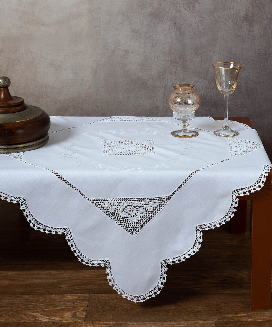 Φωτογραφία προϊόντος: Καρέ με πλεκτό 1153 (90cm x 90cm) λευκό