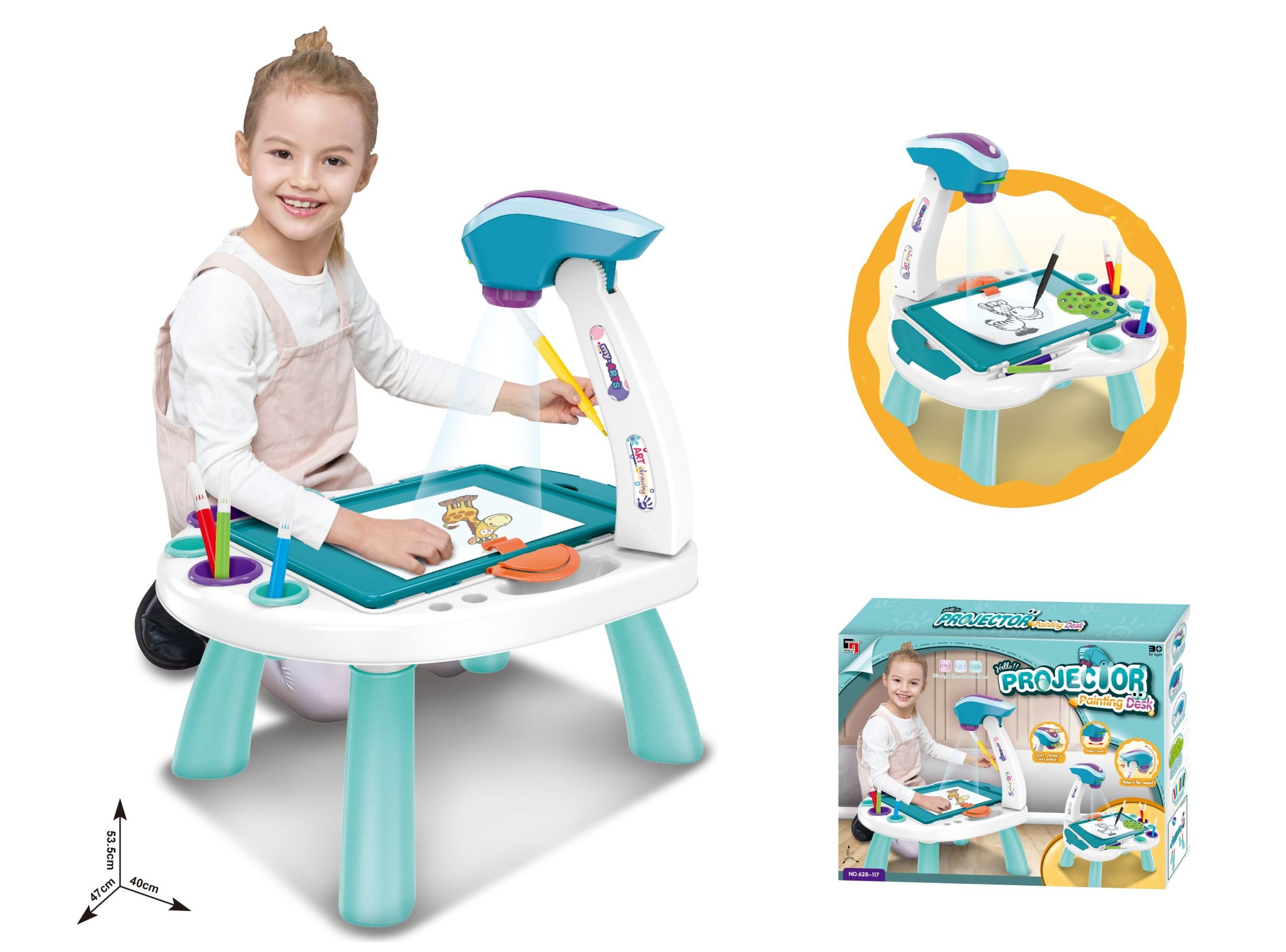 Φωτογραφία προϊόντος: Blue Toys Προτζέκτορας Ζωγραφικής Projection Board Λευκό-Σιέλ (MKR369386)
